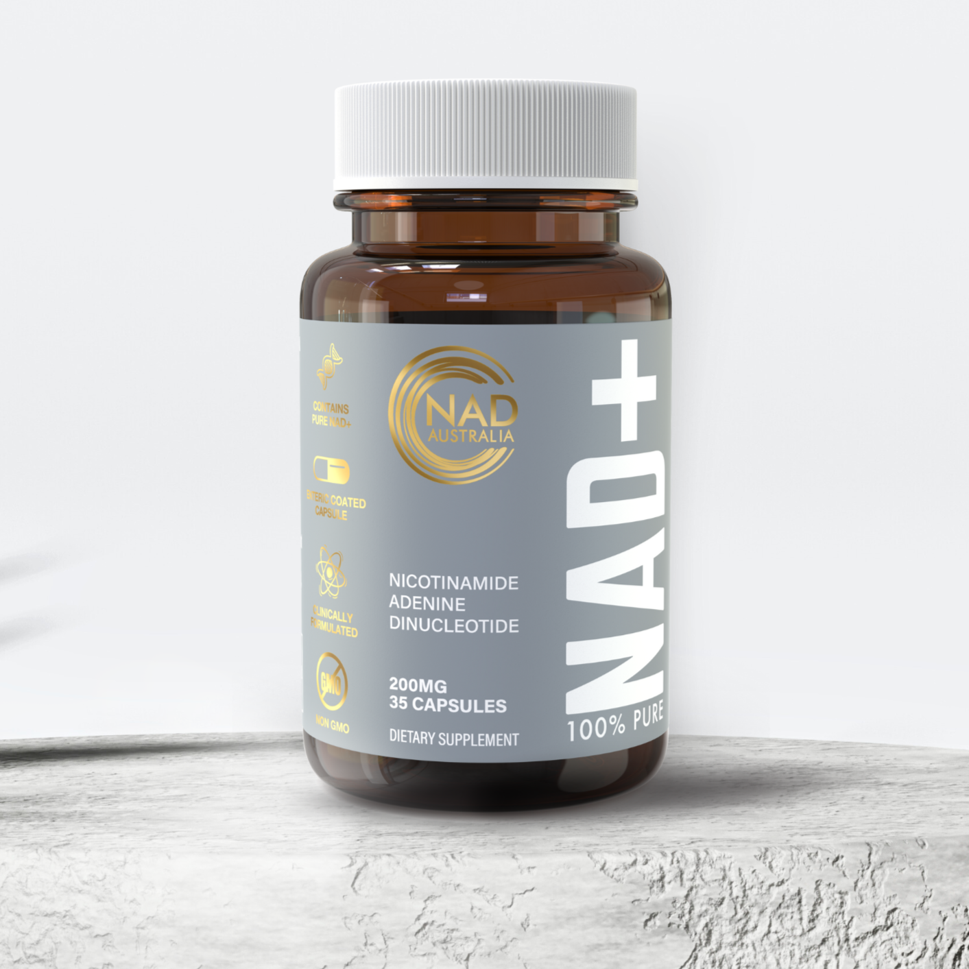 100% PURE NAD+ 200mg x 35 Enteric Coated Capsules